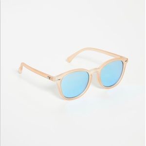 Le Specs Bandwagon Sunglasses Ice Blue Mirror Lens